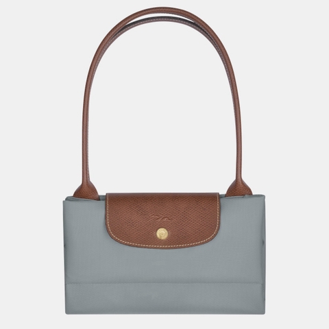 CHÍNH HÃNG - LARGE SIZE - TÚI LONGCHAMP LE PLIAGE GREEN L TOTE BAG - STEEL - Túi xách màu xanh xám, xanh lam