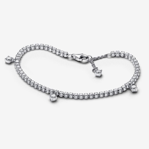 PANDORA Sparkling Drops Tennis Bracelet (Sterling Silver, Zirconia) - Vòng/ lắc tay bạc 925, đính đá CZ trắng