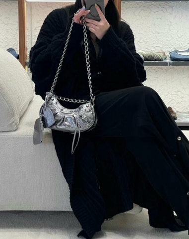 TÚI BALENCIAGA LE CAGOLE CHAIN BAG XS SILVER