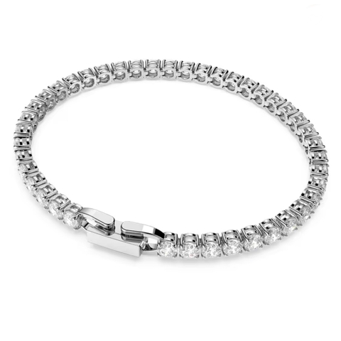 SWAROVSKI Matrix Tennis bracelet (Round cut, White, Rhodium plated) - Vòng/lắc tay pha lê trắng - JEWELRY