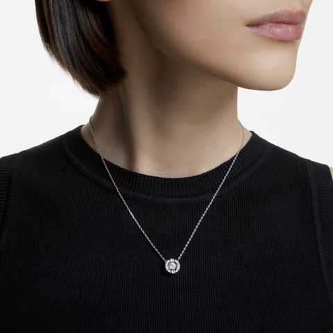 SWAROVSKI Sparkling Dance necklace (Round cut, White, Rhodium plated) - Dây chuyền pha lê trắng chuyển động - JEWELRY NECKLACE