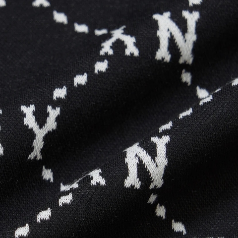 Áo MLB Women's Diamond Monogram Jacquard Collar Polo Shirt New York Yankees