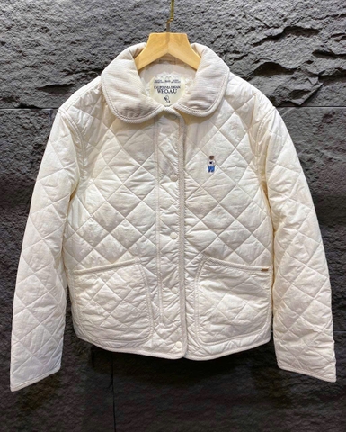 Áo Whoau Khoác Steve Coduroy Quilting Jacket Women SS24 IVORY/BLACK