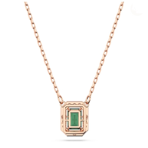 SWAROVSKI Millenia necklace (Octagon cut, Green, Rose gold-tone plated - Dây cổ, dây chuyền đá pha lê xanh chuyển động - SWAROVSKI - JEWELRY NECKLACE