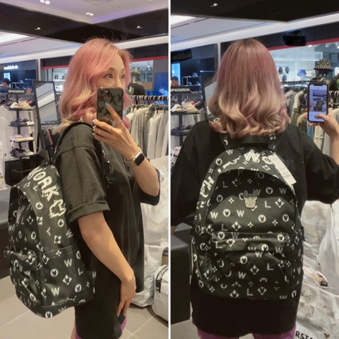 Balo Lifework Backpack Black Đen Hoạ Tiết