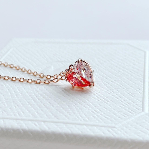 SWAROVSKI Gema Heart necklace (Heart, Pink, Rose gold-tone plated) - Dây cổ, dây chuyền tim ghép trắng và hồng - SWAROVSKI - JEWELRY NECKLACE