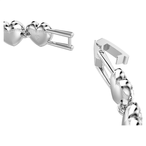 CHÍNH HÃNG - SWAROVSKI x Ariana Grande - Tennis bracelet (Mixed cuts, Heart, White, Rhodium plated) - Vòng, lắc tay, đính đá pha lê đa trắng, trái tim - JEWELRY BRACELET