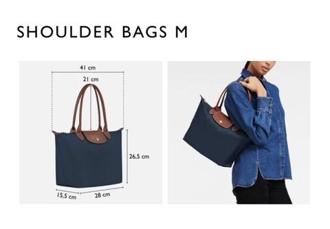 MEDIUM SIZE - TÚI LONGCHAMP LE PLIAGE NOIR GREEN M TOTE BAG - BLACK - Túi xách màu đen, quai nắp đen