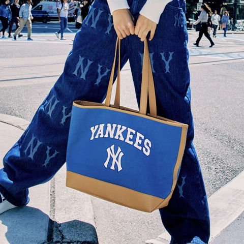 Túi MLB Varsity Basic Canvas Tote Bag Black/Navy/Blue