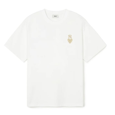 Áo MLB Logo New York Yankees Heart T-SHIRT WHITE - ÁO PHÔNG TIM TRẮNG