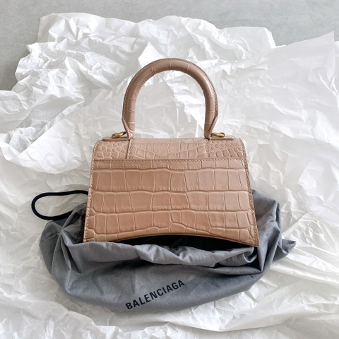 TÚI BALENCIAGA HOURGLASS XS CROC BEIGE NUDE (da CROC)