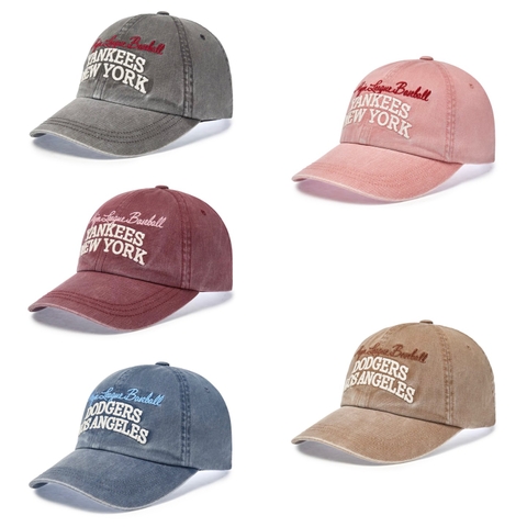 CHÍNH HÃNG - MLB Vintage Color Washed Unstructured Ball Cap - Beige/Navy/Charcoal/Coral/.. - Mũ lưỡi trai, nón kết màu be/xanhđen/xámchì
