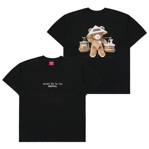 (PHỞ STORY x ADLV) ÁO THUN ADLV BASKET BEAR BLACK T-SHIRT