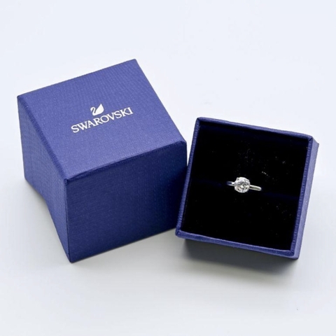 SWAROVSKI Attract ring (Round cut, White, Rhodium plated) - RINGS - Nhẫn đính đá pha lê trắng - JEWELRY