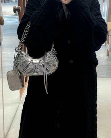 TÚI BALENCIAGA LE CAGOLE CHAIN BAG XS SILVER