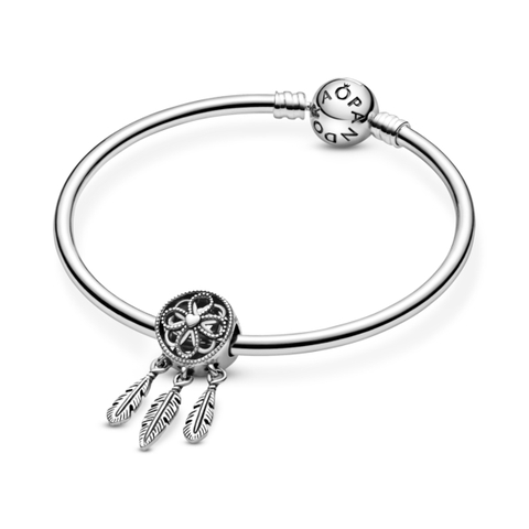 PANDORA Charm Moments Dream Catcher (Silver Sterling) - Hạt trang trí treo vòng tay hình vòng bắt giấc mơ, bạc 925