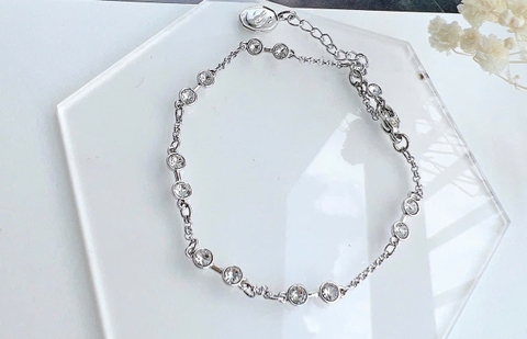 SWAROVSKI Remix Collection strand (Round cut, White, Rhodium plated) - Vòng, lắc tay, pha lê trắng - JEWELRY BRACELET