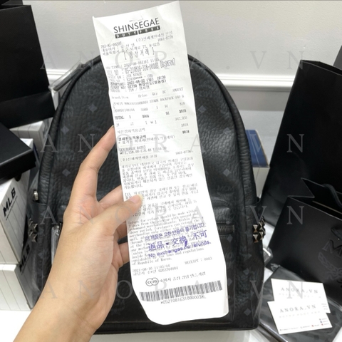 MCM STARK BACKPACK (BLACK - Size Medium 40cm)