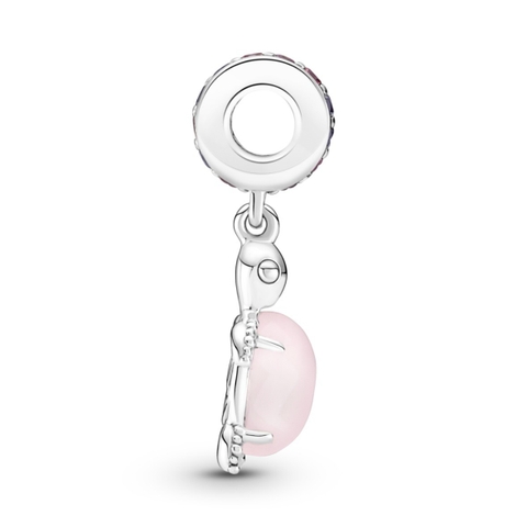 PANDORA Murano Glass Pink Sea Turtle Dangle Charm (Silver Sterling, Zircona) - Hạt treo trang trí vòng tay, hình rùa màu hồng, bạc 925 - JEWELRY