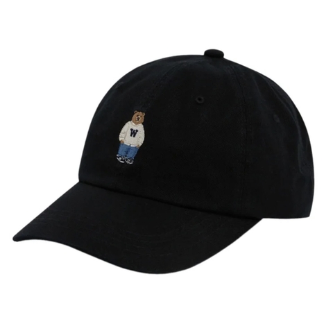 WHOAU Steve Washed Ball Cap - Mũ lưỡi trai, nón kết màu đen