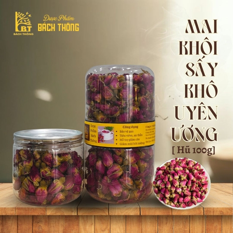 [Hũ đôi 100g] Mai Khôi Hoa Uyên Ương - Nụ Hoa Hồng Sấy Khô