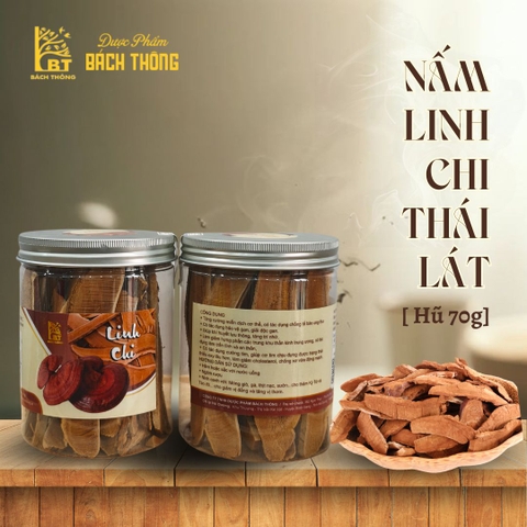 [Hũ 70g] Nấm Linh Chi Thái Lát
