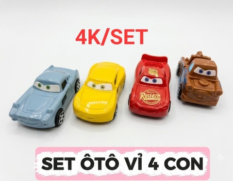 (10 set) Ô Tô vỉ 4 con