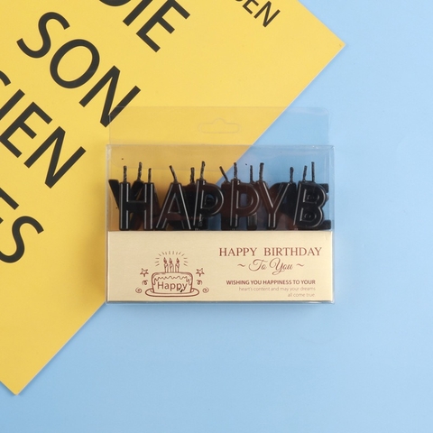 Nến chữ HPBD/ Đen