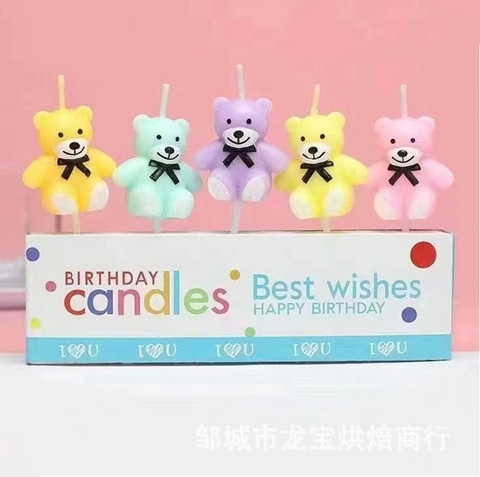 Vỉ Nến Gấu/Nhiều Màu