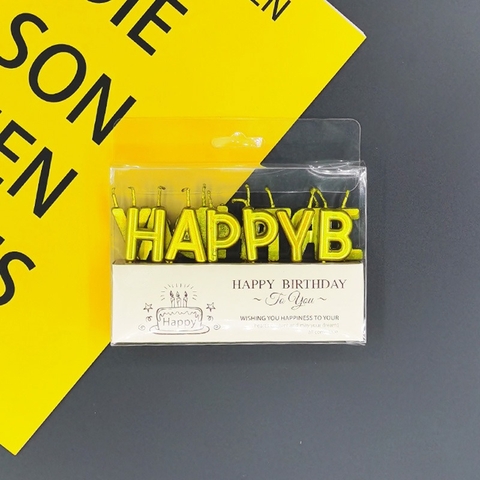 Nến chữ HPBD/ Vàng