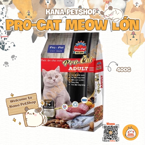 Thức Ăn Mèo Pro-Cat 🐹FREESHIP🐹 Hạt Cho Mèo ProCat Aldult 400G Thức Ăn Chính Hãng Dành cho Mèo