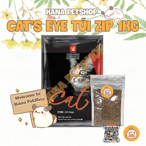 CATS EYE Thức Ăn Cho Mèo 🐹FREESHIP🐹 Túi Zip 1KG CAT'S EYE Hàn Quốc Hạt Cho Mèo CHÍNH HÃNG Dành Cho Mèo .