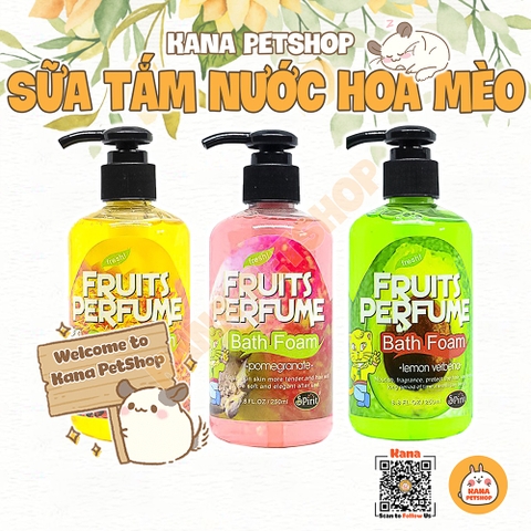 Sữa Tắm Cho Mèo 🐹FREESHIP🐹 Sữa Tắm Hương Nước Hoa Trái Cây Cho Mèo Fruits Perfume Dung Tích 250ml