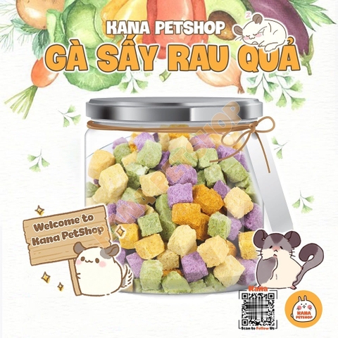 Gà Sấy Rau Củ 🐹 FreeShip 🐹 Gà Viên Sấy Lạnh Thức Ăn Dặm Bổ Sung Chất Xơ Hamster Nhím Đồ Ăn Tiện Lợi Cho Chó, Mèo .....
