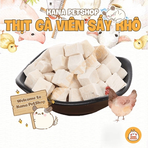 Gà Sấy Khô 🐹 FreeShip 🐹 Gà Viên Sấy Lạnh Thức Ăn Dặm Hamster Nhím Đồ Ăn Tiện Lợi Cho Chó, Mèo .....