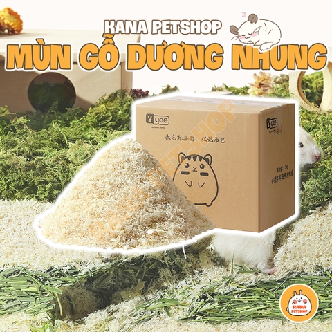 Lót Chuồng Gỗ Dương Nhung Yee 🐹FREESHIP🐹 Mùn Gỗ Dương Nhung Khửi Mùi Tạo Hình Hang Đào Cho Hamster Bear, WinterWhite