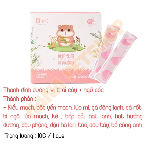 Thanh Dinh Dưỡng Yee 🐹FREESHIP🐹 Súp thưởng Ngũ Cốc Trái Cây Các Loại Thịt Hỗn Hợp Hãng Yee Cho Hamster