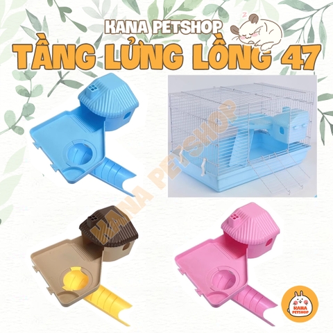 Gác Lửng Nhựa Hamster 🐹FREESHIP🐹 Tầng Lửng ,  Có Nhà Ngủ Kèm Cầu Tuột Cho Lồng 47CM .