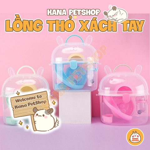 Lồng Thỏ Xách Tay 🐹FREESHIP🐹 Lồng Vận Chuyển Hamster Hình Thỏ Ngộ Nghĩnh Cho Hamster , Nhím, Sóc