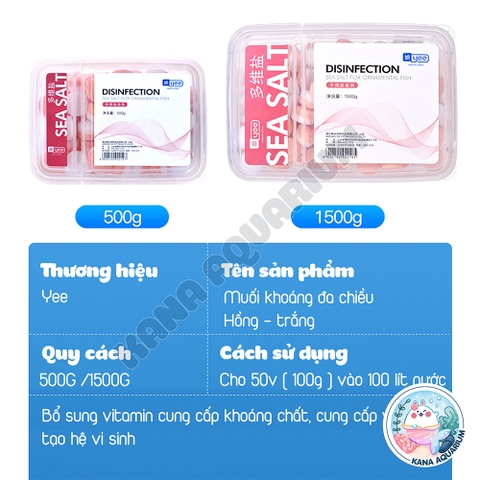 Muối 2 Màu Yee 🐟 FREESHIP 🐟 Muối Khoáng Viên Nén Yee Tăng Cường Sức Đề Kháng Phòng Bệnh Cho Cá Cảnh