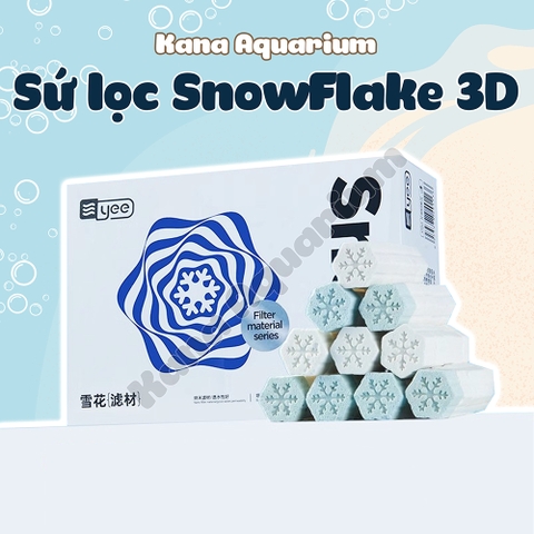 Viên Sứ Lọc Bông Tuyết 3D Nano Yee 🐟 FREESHIP 🐟 Vật Liệu Lọc Bể Cá Cao Cấp Cân Bằng Ph Khử Tanh Hồ