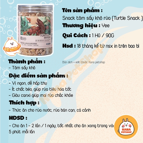 Shrimp Turtle Food 🐟 FREESHIP 🐟 Thức Ăn Tôm Sấy Khô Cho Rùa Cảnh Yee Lên Màu Phát Triển Mai Cứng Cáp