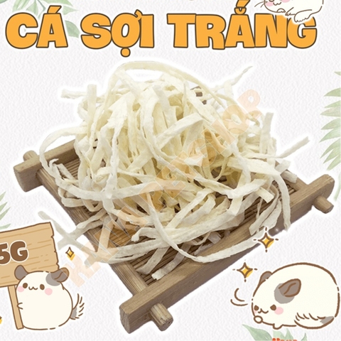Cá Tuyết Sợi 🐹FREESHIP🐹 Thức Ăn Khô Cá Sợi Trắng Đen Đồ Ăn Dặm Hamster , Sóc , Nhím , Sóc Bay Úc....
