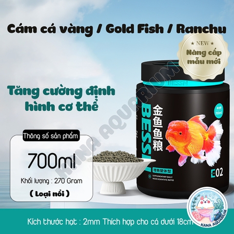 Cám Cá Bessn Goldfish - Ranchu 🐟 FREESHIP 🐟 Thức Ăn Giàu Đạm, Tảo Xoắn Vitamin  Lên Màu Cho Cá Vàng