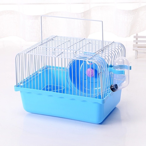 Lồng Hamster Mini Kèm Gác Lửng Nhỏ Full.Chuồng Hamster Mini 𝐠𝐚́𝐜 𝐥𝐮̛̉𝐧𝐠 𝐧𝐡𝐨̉ Full Phụ Kiện Wheel Chạy Chén Ăn Bình Nước