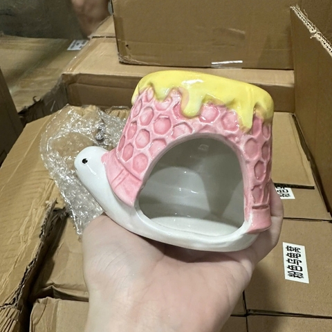 Nhà Sứ Hamster 🐹FREESHIP🐹 Bánh Flan Rùa Nhà Ngủ Cho Hamster Giảm Nhiệt Bear WinterWhite Robo Campell