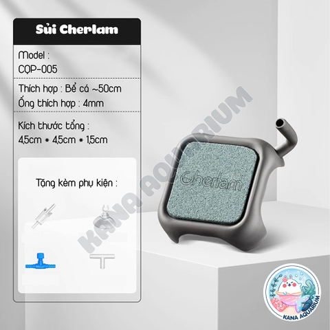 Đĩa Sủi Oxy Cao Cấp Cherlam 🐟 FREESHIP 🐟 Bọt Oxy Siêu Mịn Siêu Êm, Chân Đế Inox Tặng Kèm Phụ Kiện