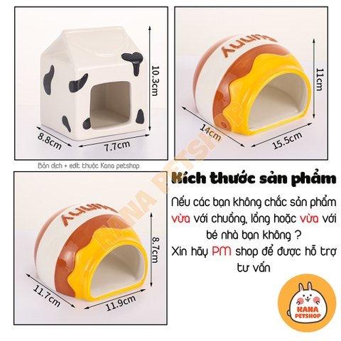 Nhà Gốm Sứ Cho Hamster 🐹FREESHIP🐹 Tổ Ấm Đáng Yêu Cho Thú Nhỏ Thiết Kế Độc Đáo, Mát Mẻ Mọi Mùa