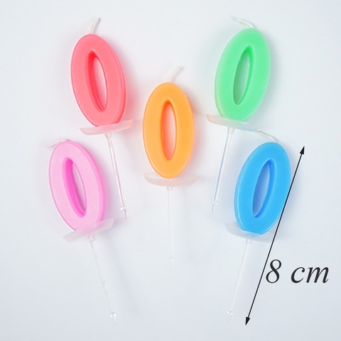 Hộp 20 nến số 0 nhiều màu