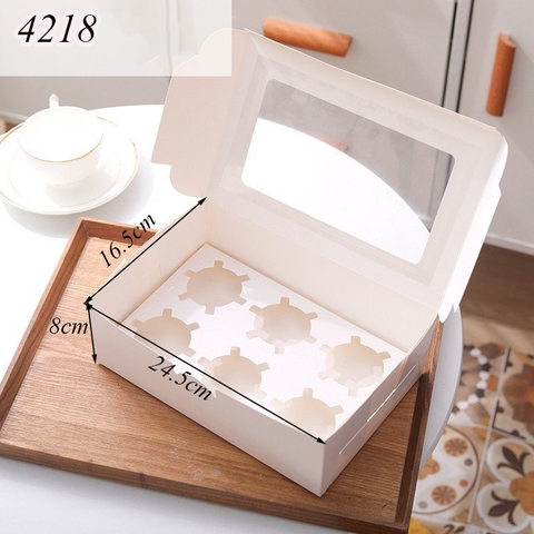 Hộp cupcake Giấy 6 lỗ ( 2 chi tiết )